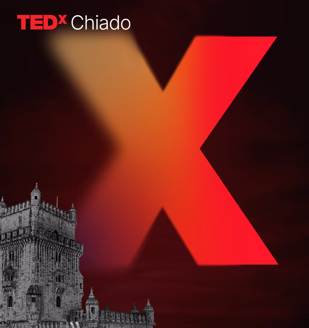 Identidade visual do TEDx Chiado, evento onde a Bootic apresentou uma experiência interativa.